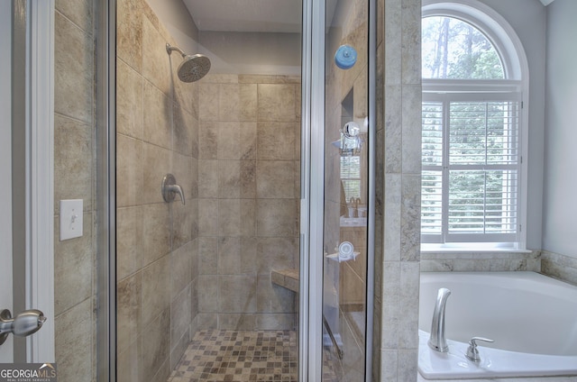 3186 Sail Winds Dr NW, Acworth, GA 30101 - bathroom featuring a shower stall and a bath