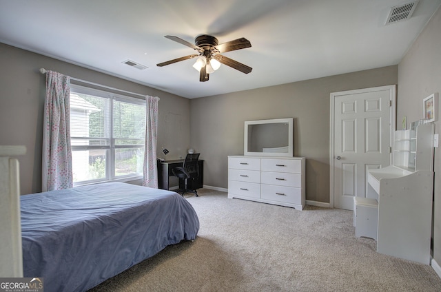 3186 Sail Winds Dr NW, Acworth, GA 30101 - bedroom featuring light colored carpet and a ceiling fan