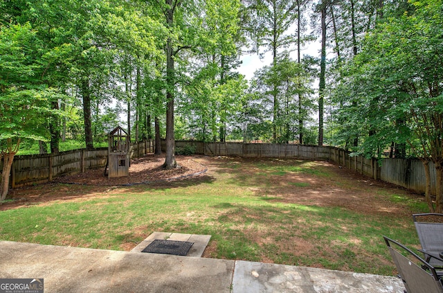 3186 Sail Winds Dr NW, Acworth, GA 30101 - view of yard featuring a fenced backyard and a playground