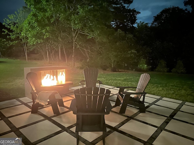 3525 Brynhurst Dr, Cumming, GA 30028 - patio at night with a lawn