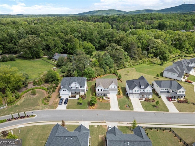 3525 Brynhurst Dr, Cumming, GA 30028 - aerial view featuring a wooded view, a mountain view, and a residential view