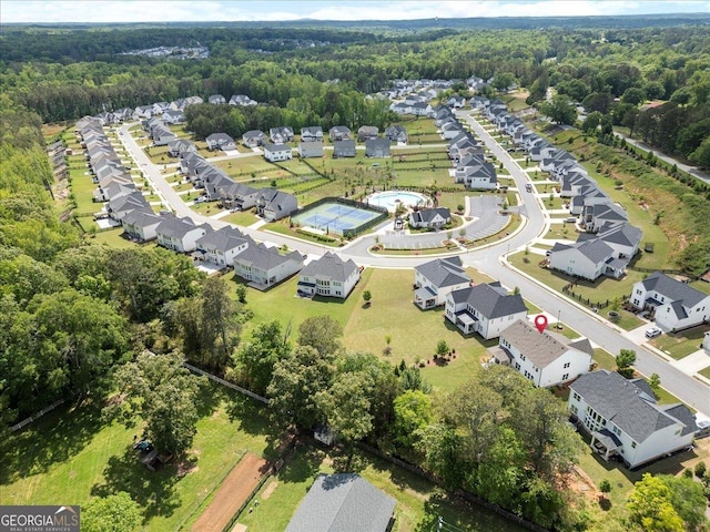 3525 Brynhurst Dr, Cumming, GA 30028 - aerial view featuring a wooded view and a residential view