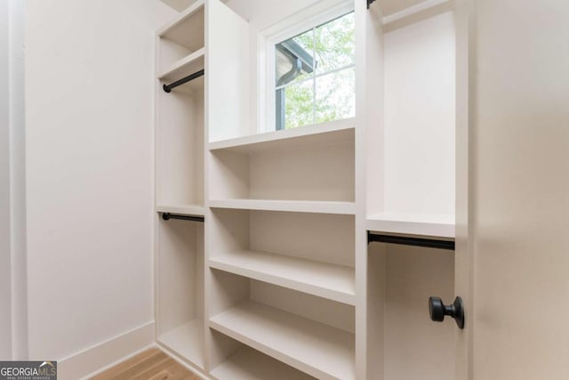 spacious closet featuring wood finished floors