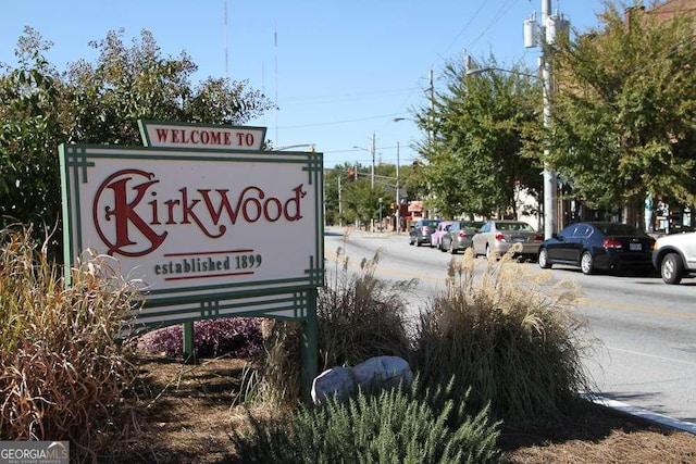 view of community sign