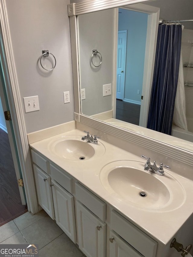 211 Buckland Dr, Alpharetta, GA 30022 - bathroom featuring tile patterned flooring and double vanity