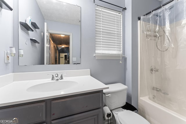 308 Dylan Way, Mcdonough, GA 30252 - full bath featuring vanity, toilet, and shower / bath combination with curtain