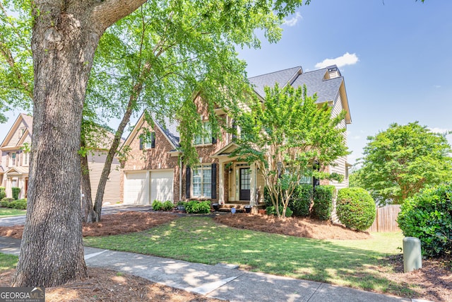 1584 Heartland Path, Hoschton, GA 30548 - view of front facade with roof with shingles, brick siding, a garage, and concrete driveway