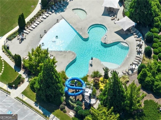 7712 Soaring Eagle Dr, Flowery Branch, GA 30542 - bird's eye view of a pool area