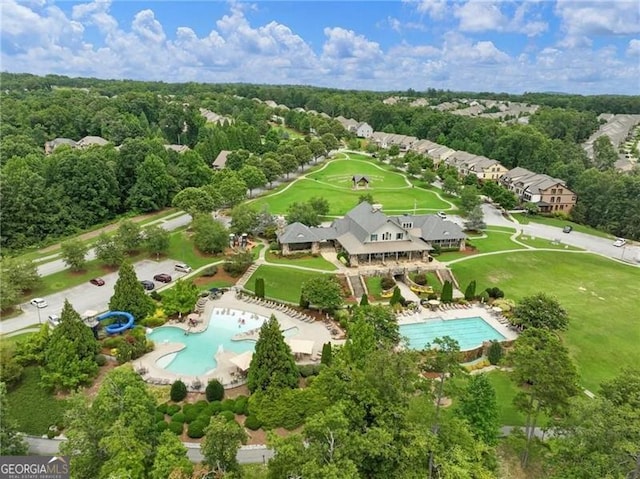 7712 Soaring Eagle Dr, Flowery Branch, GA 30542 - bird's eye view of a pool