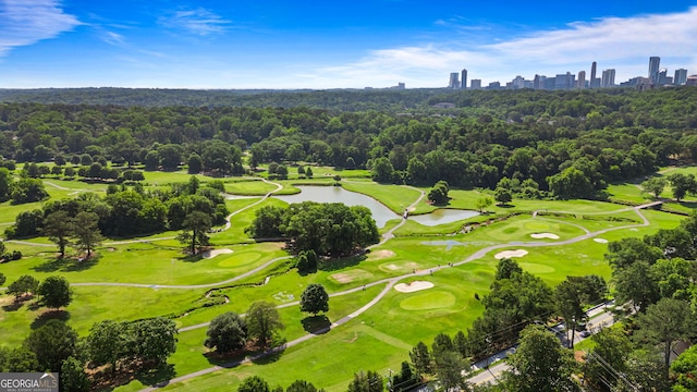 3820 Roswell Rd NE Unit 705, Atlanta, GA 30342 - bird's eye view of a large body of water, skyline, a golf club, and a forest