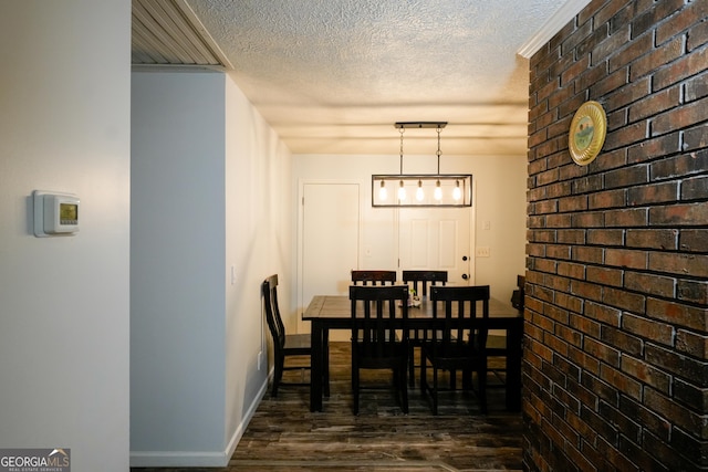 253 Dry Creek Rd, Cedartown, GA 30125 - dining room featuring baseboards, a textured ceiling, and dark wood-style flooring