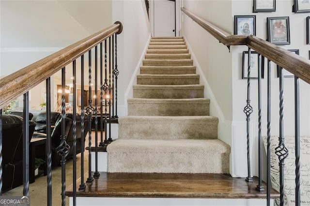 view of stairway