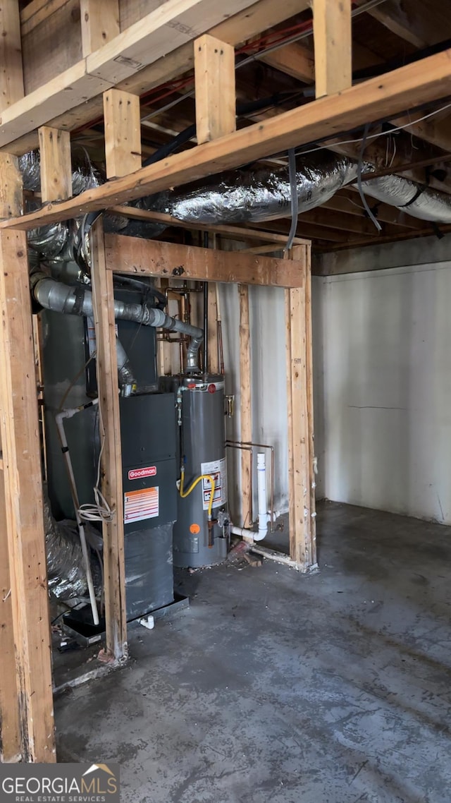8828 Patricia Rose, Douglasville, GA 30134 - unfinished basement with gas water heater