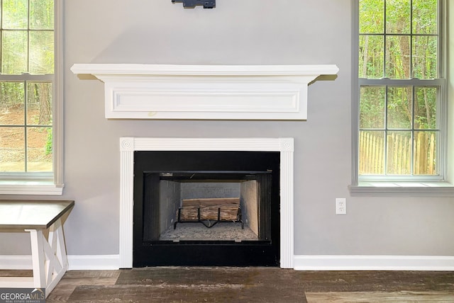150 Buckeye Trails Dr, Commerce, GA 30530 - room details featuring baseboards, wood finished floors, and a fireplace