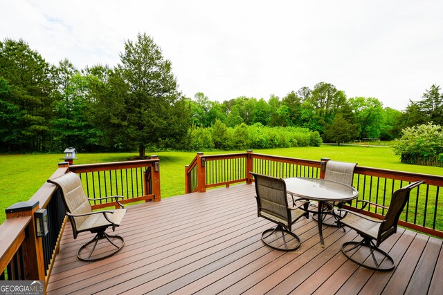 108 Hope Ln, Cedartown, GA 30125 - wooden terrace featuring a yard