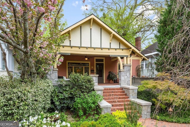 171 Westminster Dr NE, Atlanta, GA 30309 - view of front of home with a porch and ceiling fan