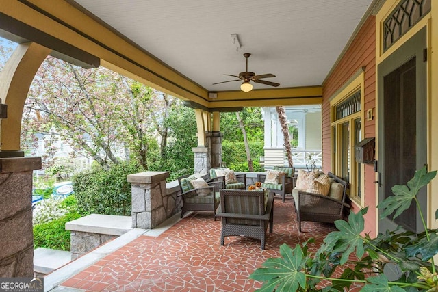 171 Westminster Dr NE, Atlanta, GA 30309 - view of patio / terrace featuring outdoor lounge area and a ceiling fan