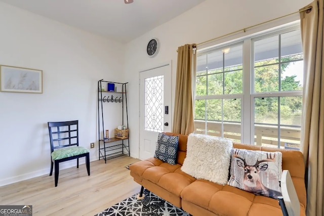 1418 2nd Ave, Macon, GA 31201 - living area featuring baseboards, light wood finished floors, and plenty of natural light