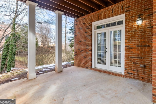 view of patio with french doors