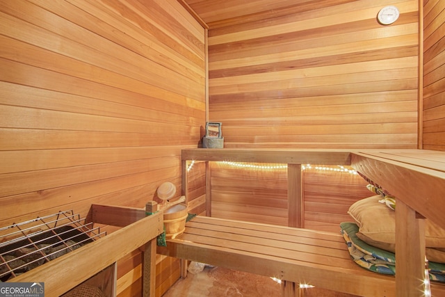 view of sauna