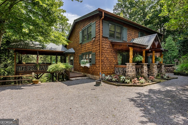 360 Cascade Pt, Ellijay, GA 30540 - view of front of home with metal roof