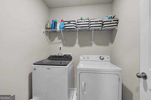 laundry area with laundry area and washing machine and dryer
