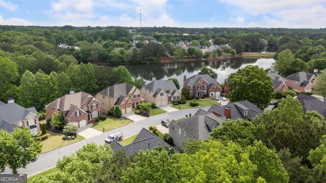 12892 Waterside Dr, Milton, GA 30004 - birds eye view of property featuring a residential view and a water view