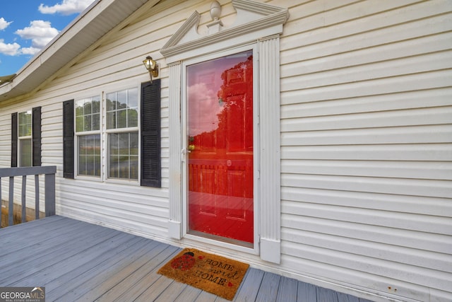 187 New Hope Rd, Canon, GA 30520 - property entrance with a wooden deck