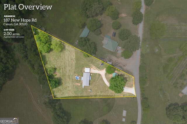 187 New Hope Rd, Canon, GA 30520 - birds eye view of property