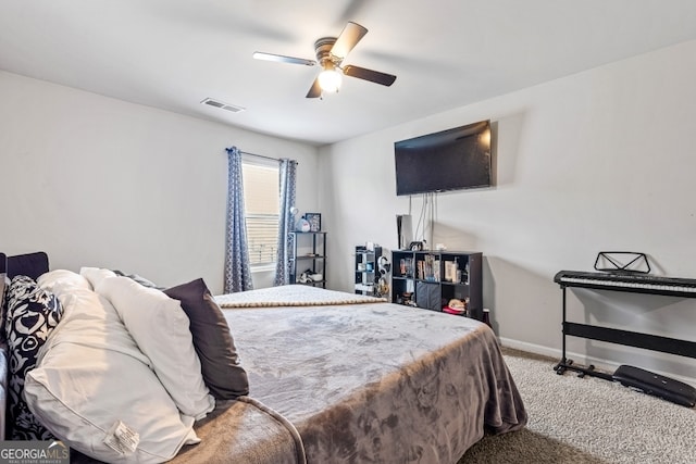 400 Toronto Cir, Hampton, GA 30228 - carpeted bedroom featuring visible vents, baseboards, and ceiling fan