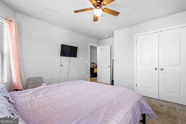 400 Toronto Cir, Hampton, GA 30228 - carpeted bedroom featuring a ceiling fan and a closet