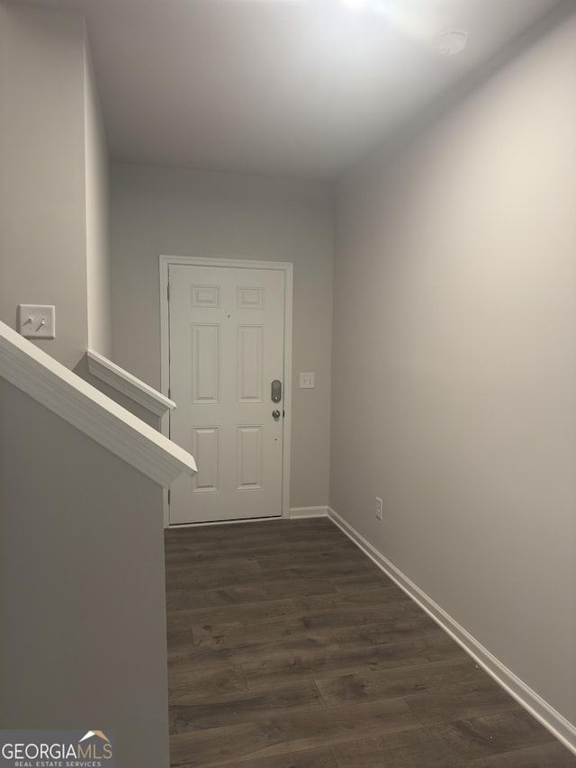 1155 Park Center Cir NW, Austell, GA 30168 - foyer with baseboards and dark wood finished floors