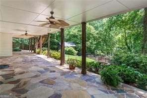 8190 Old Mill Dr, Gainesville, GA 30506 - view of patio with ceiling fan