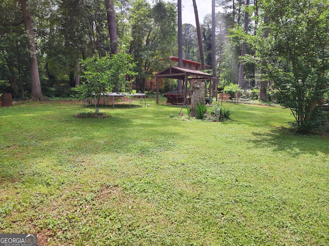 view of yard with a gazebo