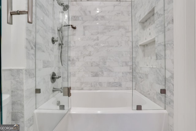 full bath with washtub / shower combination