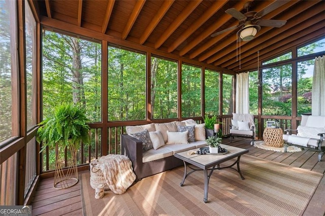 4876 Sara Creek Way, Sugar Hill, GA 30518 - sunroom / solarium featuring ceiling fan and an outdoor living space