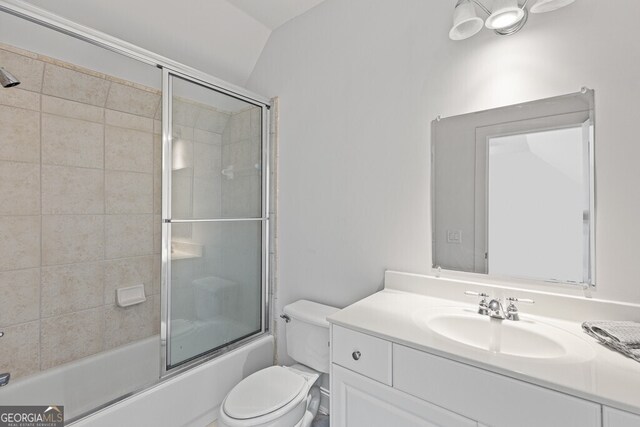 2824 Cork St, Braselton, GA 30517 - full bathroom with toilet, shower / bath combination with glass door, and vanity