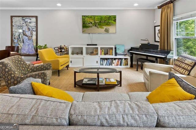 1365 Memorial Dr SE Unit # 12, Atlanta, GA 30317 - living area featuring crown molding and recessed lighting