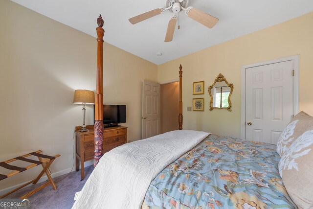 945 Sandy Run Dr, Sparta, GA 31087 - bedroom featuring carpet floors and a ceiling fan