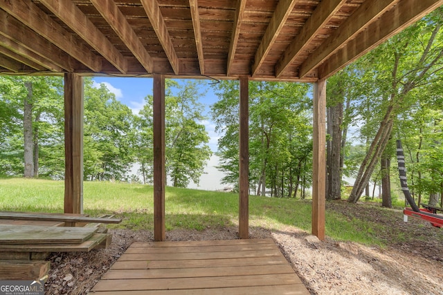 945 Sandy Run Dr, Sparta, GA 31087 - wooden terrace with a lawn