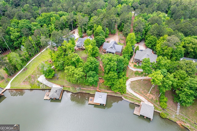 945 Sandy Run Dr, Sparta, GA 31087 - aerial view with a water view and a wooded view