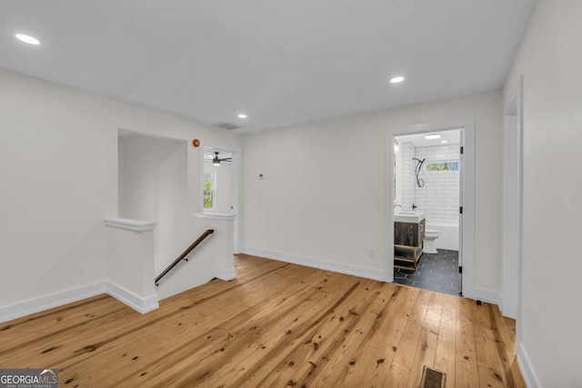 233 Bradshaw Rd, Hiawassee, GA 30546 - unfurnished room with recessed lighting, baseboards, visible vents, and hardwood / wood-style floors