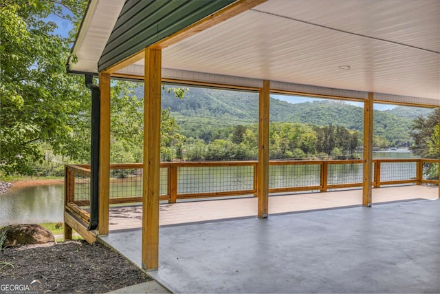 233 Bradshaw Rd, Hiawassee, GA 30546 - view of patio with a view of trees and a water and mountain view