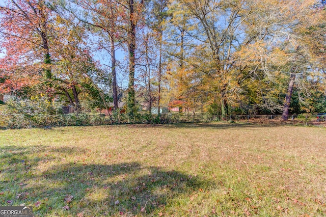 view of yard with fence