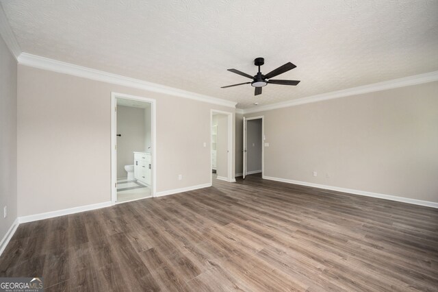 3230 Deer Valley Dr NW, Acworth, GA 30101 - unfurnished room featuring wood finished floors, a textured ceiling, ceiling fan, baseboards, and ornamental molding