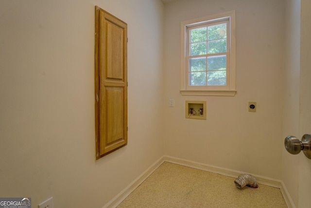 2787 Turtle Cove Trwy, Monticello, GA 31064 - laundry room featuring hookup for an electric dryer, washer hookup, carpet floors, and baseboards