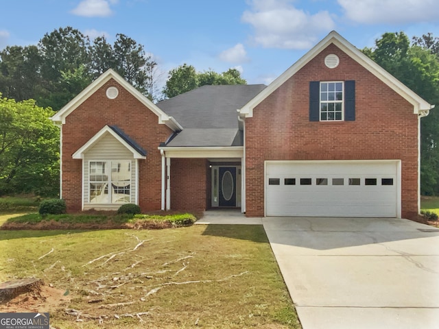 30 Trelawney Ct, Covington, GA 30016 - view of front of house with a front yard, driveway, and brick siding
