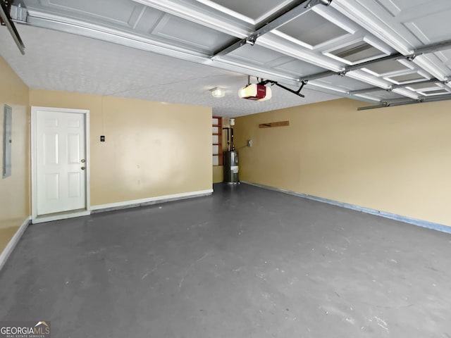 30 Trelawney Ct, Covington, GA 30016 - garage featuring water heater, baseboards, a garage door opener, and electric panel