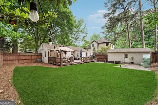 2586 Valley Stream Dr, Atlanta, GA 30360 - fenced backyard with a deck