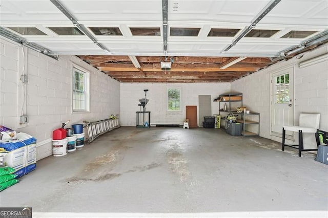 garage featuring a garage door opener